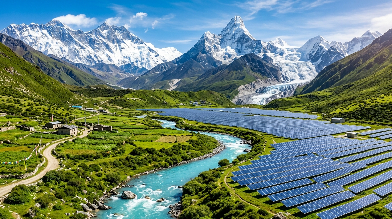 Solar Panels Protecting Himalayan Glaciers